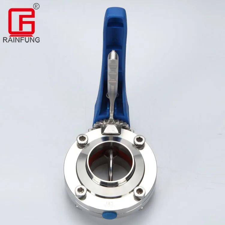 Sanitary Stainless Steel Welded Manual Butterfly Valve With Trigger Handle