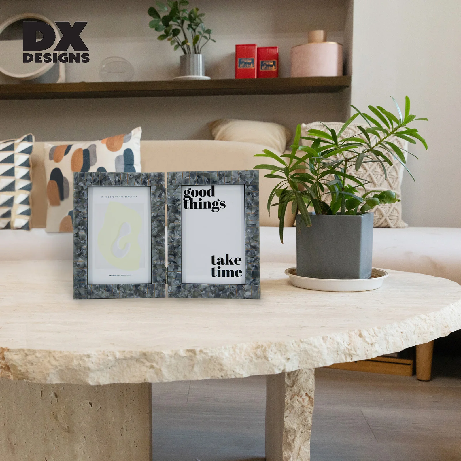 DX Designs European Style Modern Design House Decorations Living Room Stone Photo Frame Decorative Marble Photos Frame