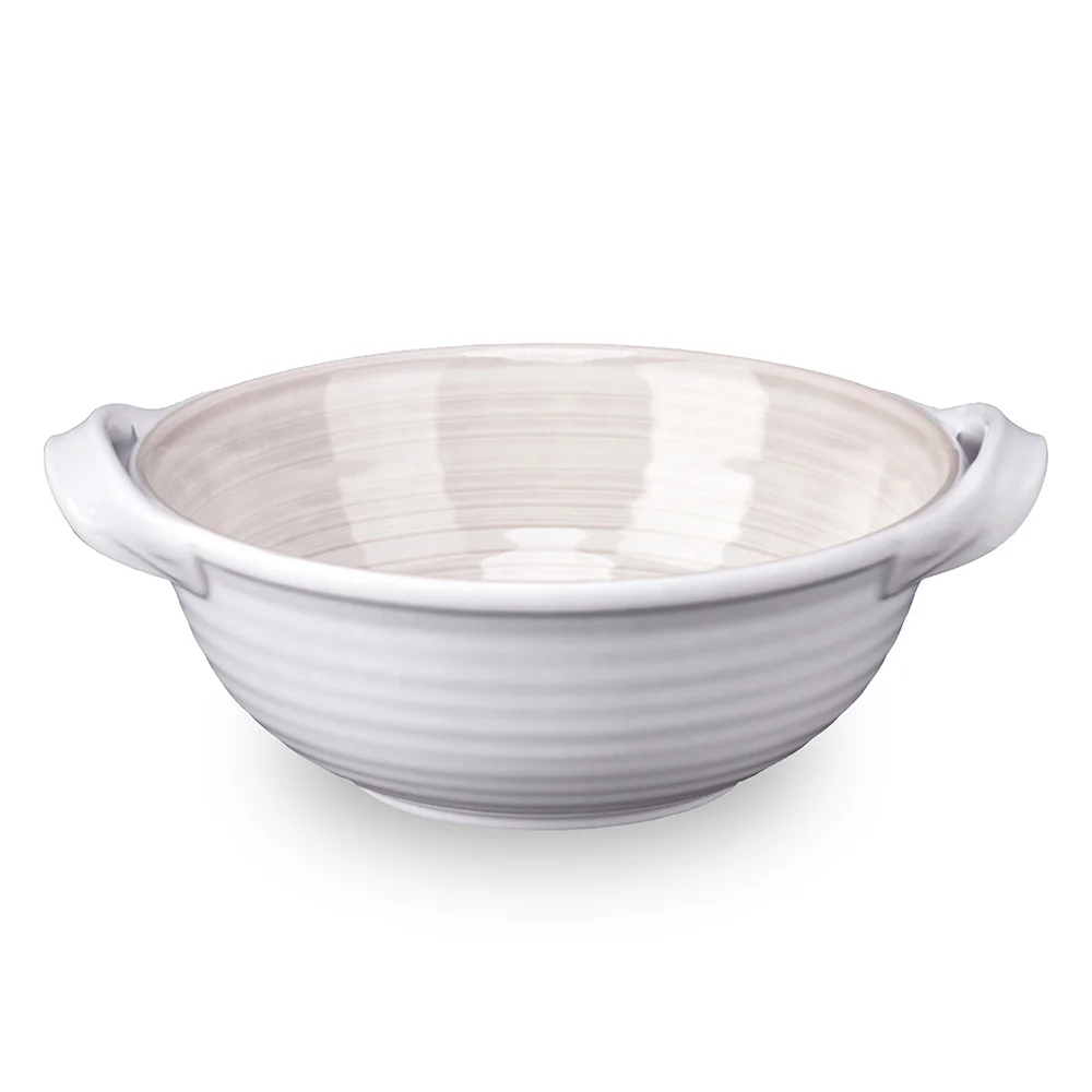 Nordic Binaural Soup Bowl Large Melamine Salad Bowl Personalized Instant Noodle Bowl