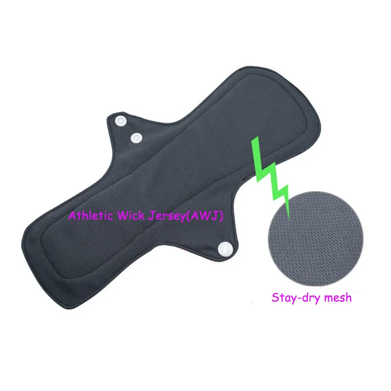 Medium heavy flow reusable those days period menstrual cloth pads for day night stay dry hygiene pads towel breathable mesh AWJ
