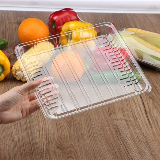 Supermarket Disposable Plastic Packaging Blister Clear Tray Plastic Biodegradable Meat Fish Food Tray