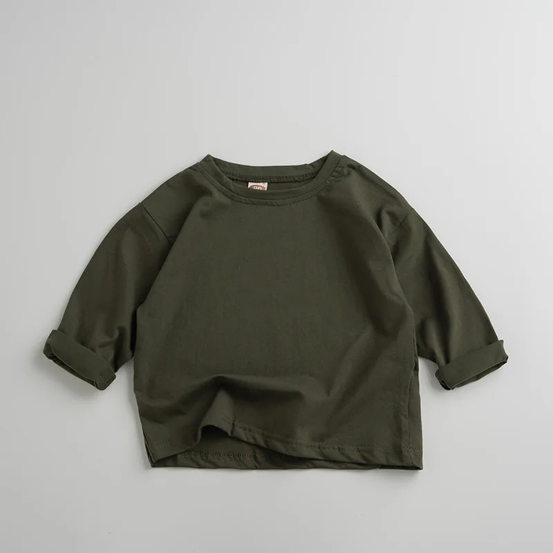 Spring Autumn Children Clothing Cotton Long Sleeve Casual T-shirts Boys Girls Tops Kids T-shirt Cotton Tee Shirts Baby Clothes