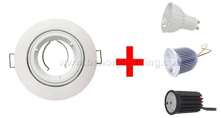 Factory Round square Aluminum MR16 Holders Ceiling Light Gu5.3 Gu10 Mr16 LED Spotlight Fittings Frame Fixture