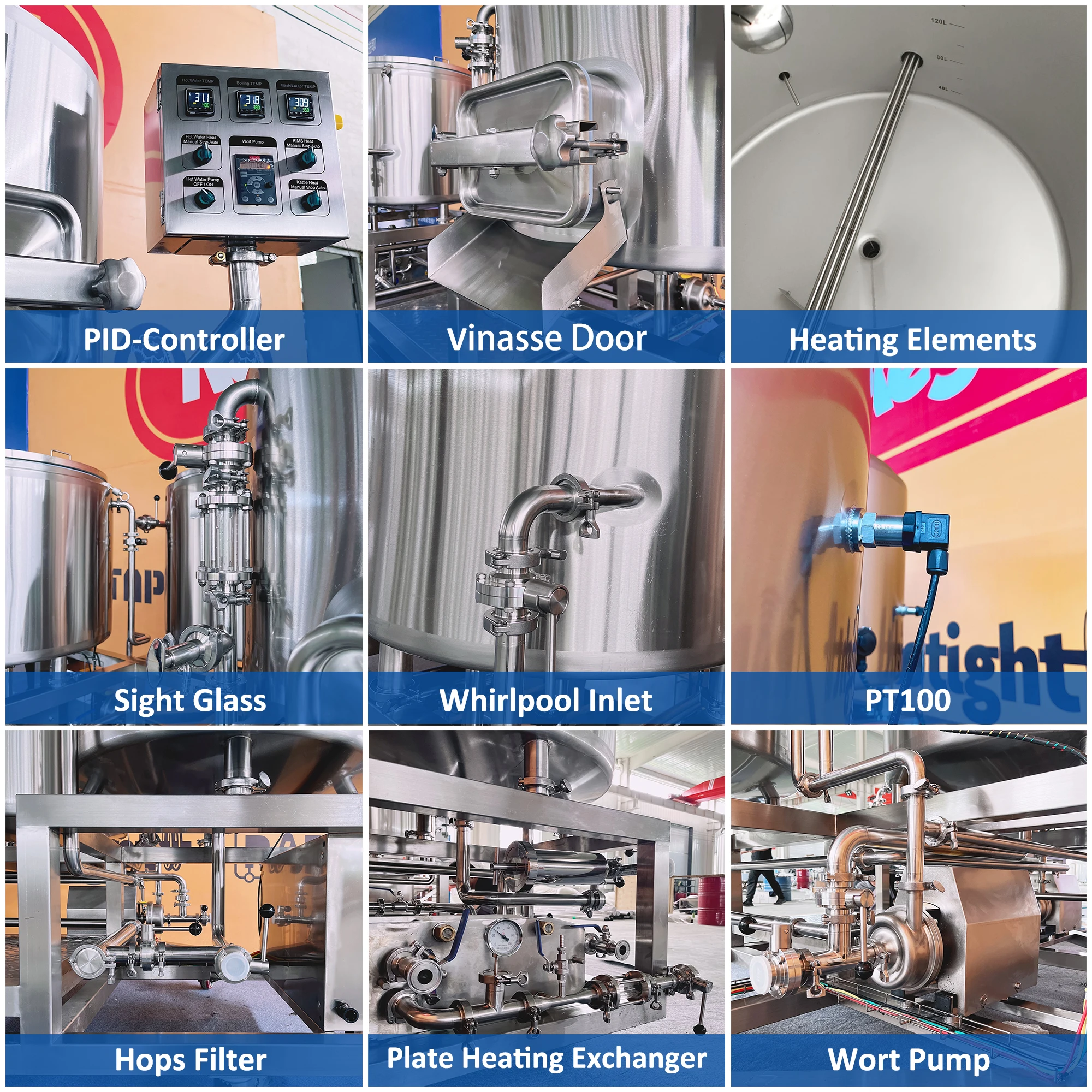 Domestic brewing equipment Carry brewery 3 vessel beer brewing diy by micro brewery vendor beer brewing plant for canned beer