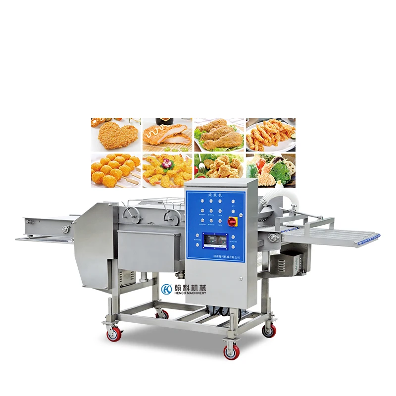 Chicken nugget fries oil Tempura paste syrup soaked coated Cheese bread sizing machine burger patty food manufacturing line