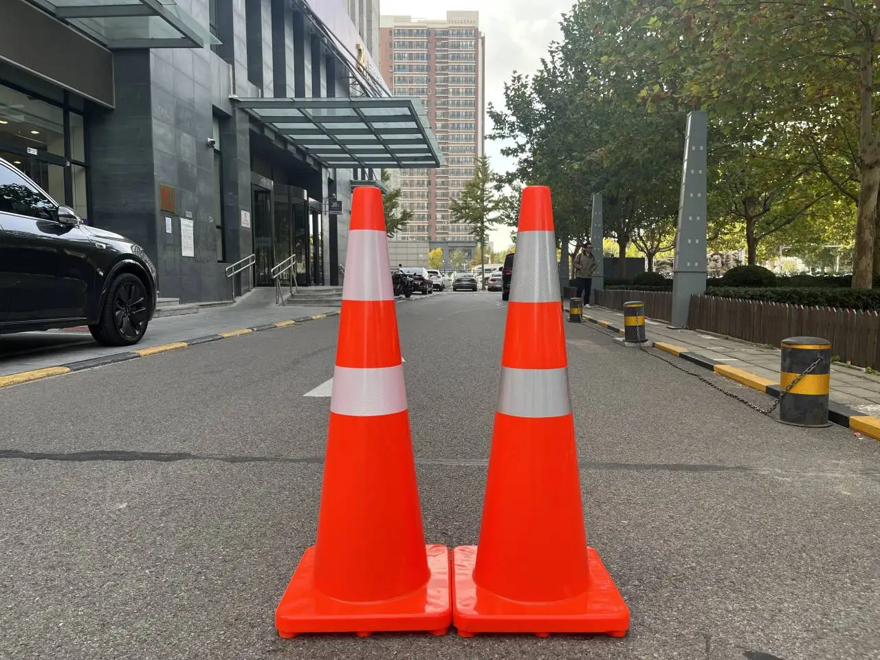 36 дюймов сверхмощный пластиковый барьер отражающий безопасность дорожного движения ПВХ гибкие складные дорожные конус