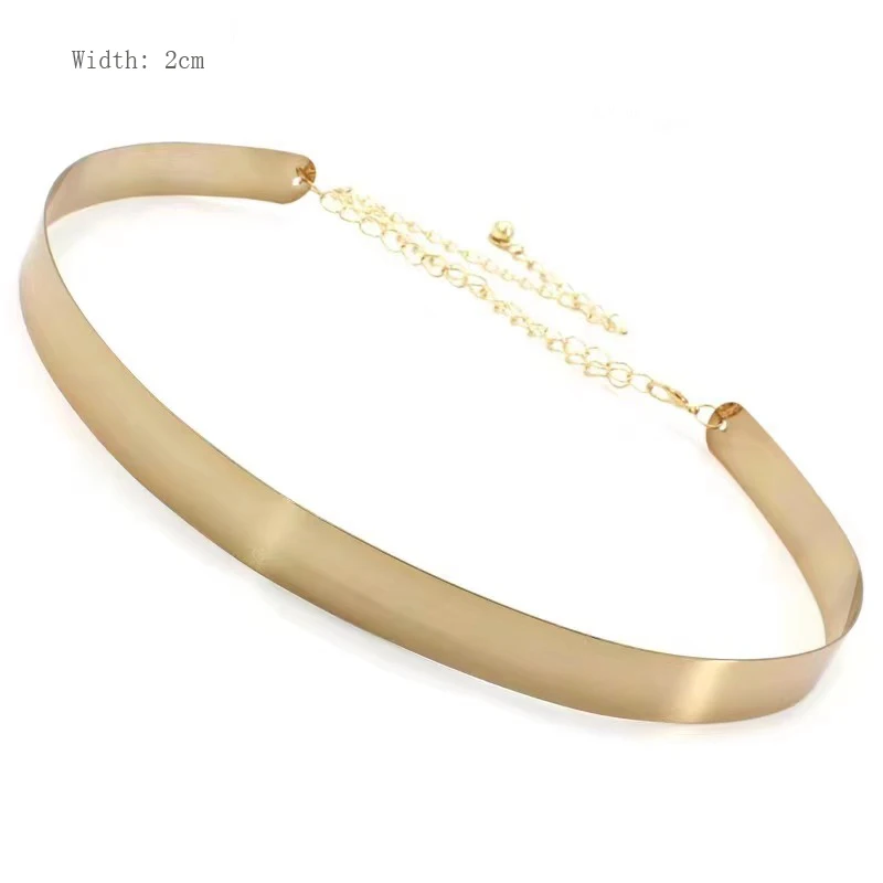 Высококачественный модный простой стиль золотая Женская Регулируемая цепочка пояс для платья