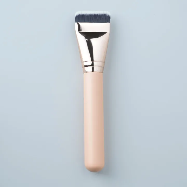 BEILI New 1-in-1 Ultra-Thin Pink Vegan Concealer and Foundation Brush Custom Wood Handle Luxury Face Flat Mask Synthetic Brush