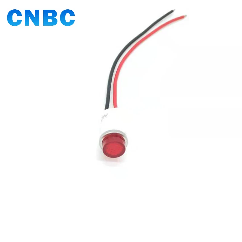 Водонепроницаемая светодиодная панель IP67 диаметром 6 мм, 8 мм, 10 мм, 12 мм, 14 мм, 16 мм, металлический световой индикатор 110 В с проводным проводом