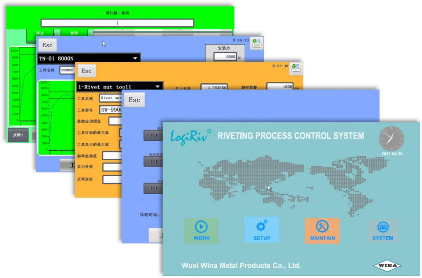 
China professional manufacture M5-M10 riveting fastener setting tool process control system 