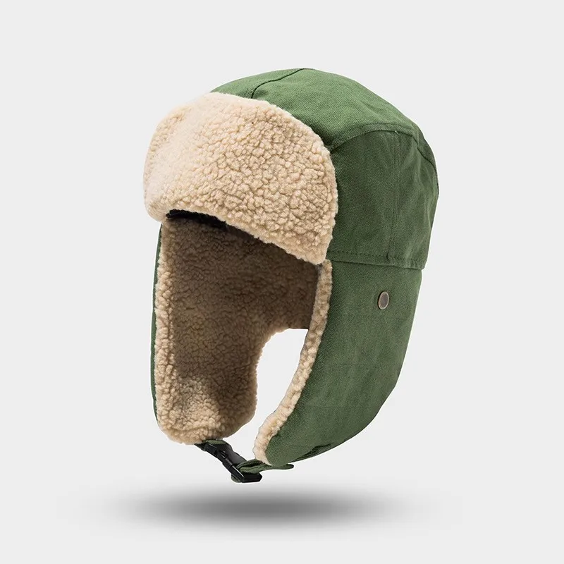 Vintage Aviator Hat with Fur Ear Flaps Wholesale Knitted Costume Accessory for Adults Pilot Trapper Trooper Cap