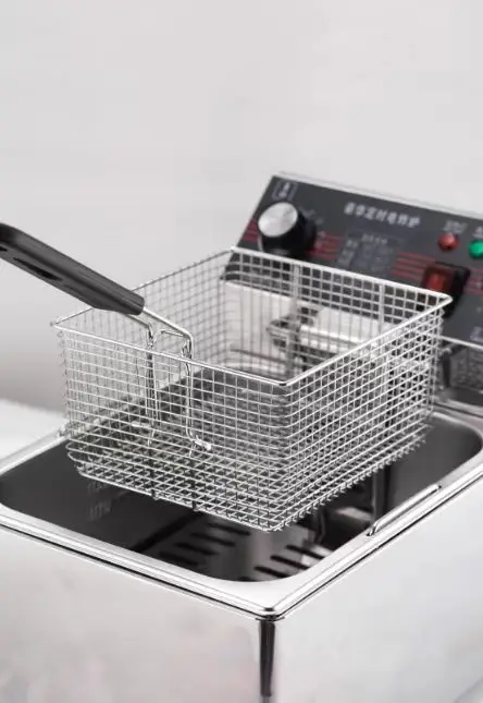 Commercial 3KW 220V Single Tank Deep Fryer for French Fries 6L Capacity Restaurants Home Use New Electric Fritadeira Eletrica