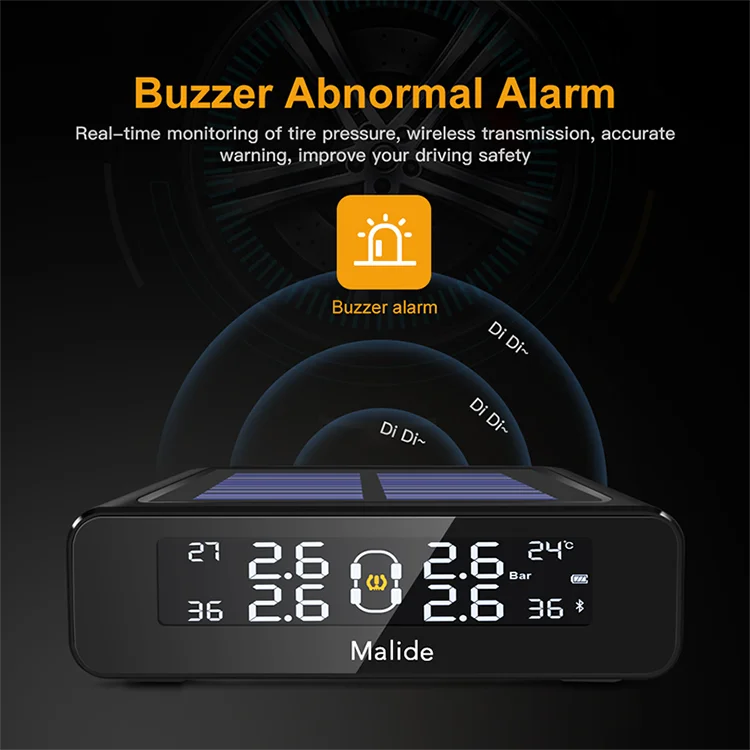 High Quality New 433/315MHZ 2 Kinds of Charging Methods External Sensors TPMS Solar For Car