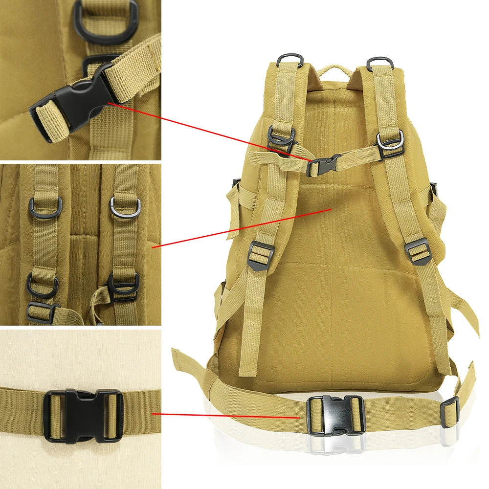 Tactical Backpack 3 Day Molle Large Assault Pack Waterproof Rucksack For Men Outdoor Hiking Camping