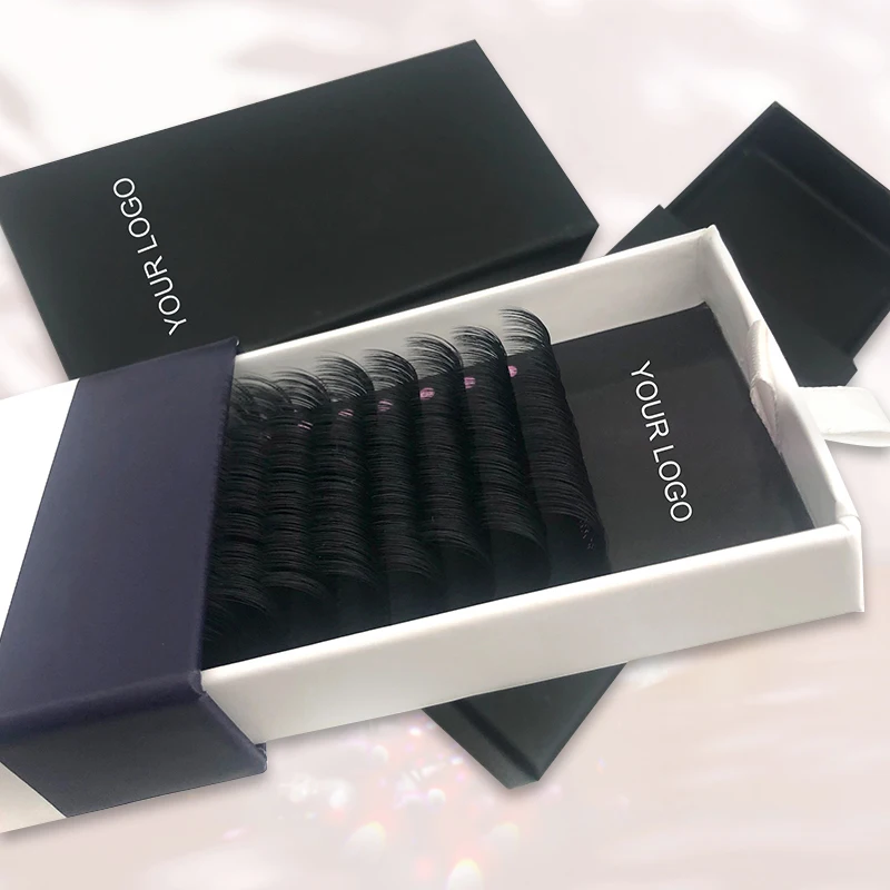 Private Label Volume Korean Silk Mink Lashes Trays Fluffy Cashmere Eyelash Extensions Wholesale Lash Extensions