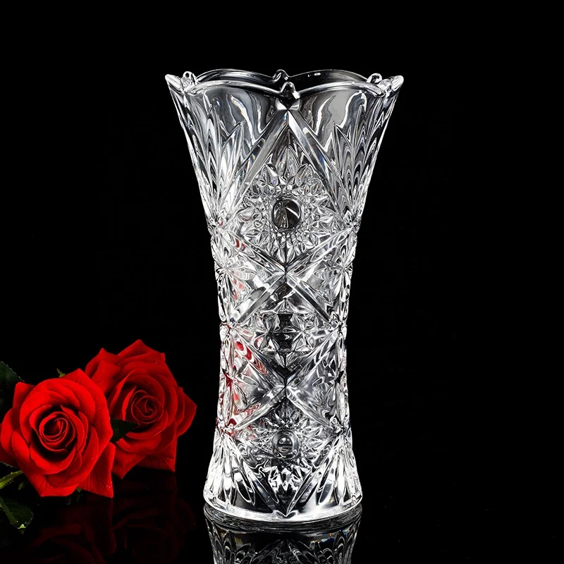 Centerpiece Glass Decorative Colored Clear Glass Flower Vase/Glass Vase for Home Decor