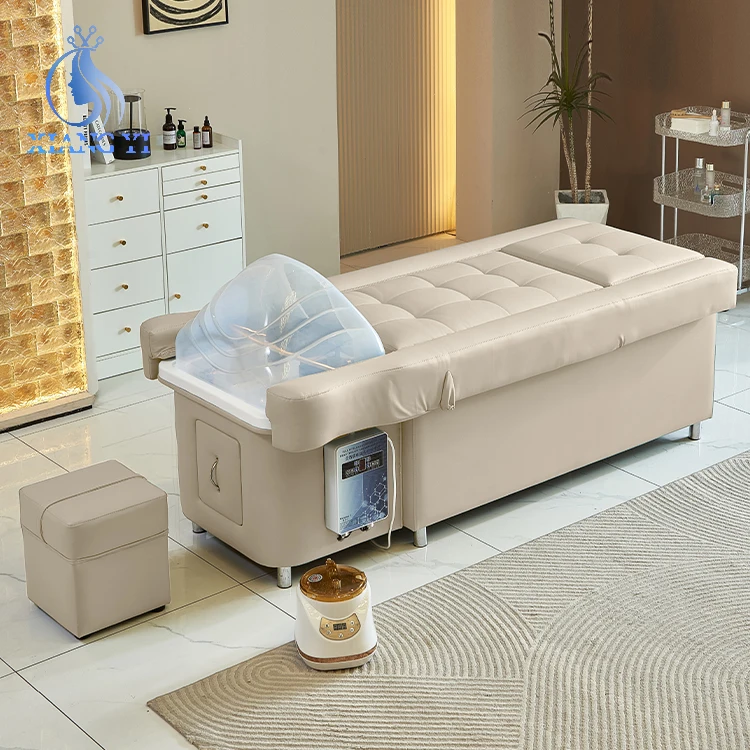 Salon Electric Backrest Lift Pedicure Hair Washing Chair Head Spa Shampoo Bed