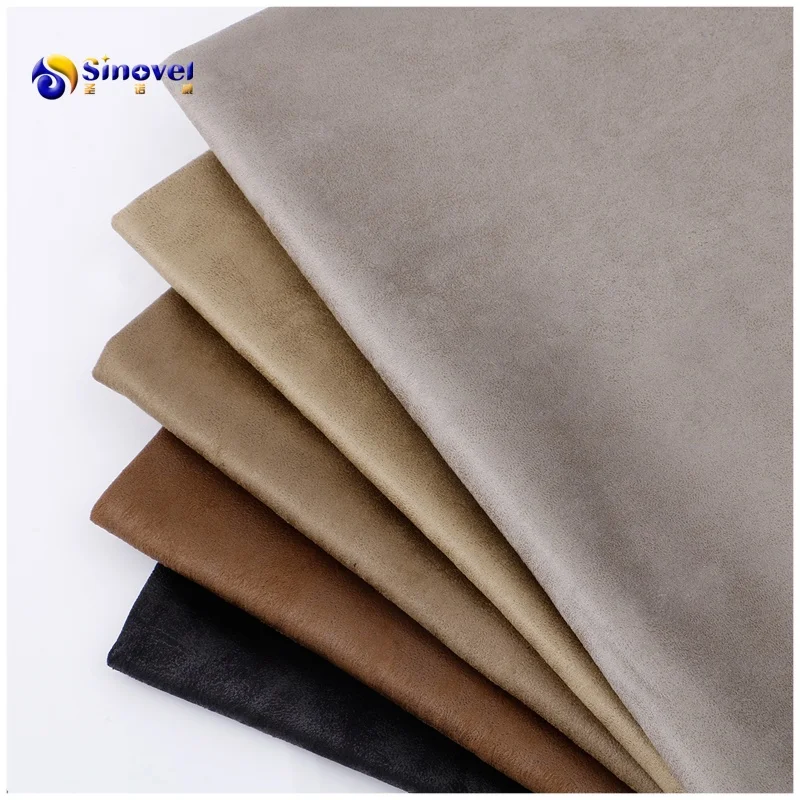 100% polyester faux leather Weft suede upholstery fabric for