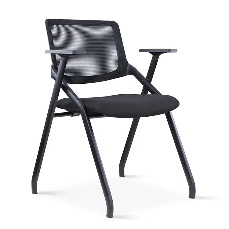 school furniture training meeting mesh back foldable office chair with writing pad