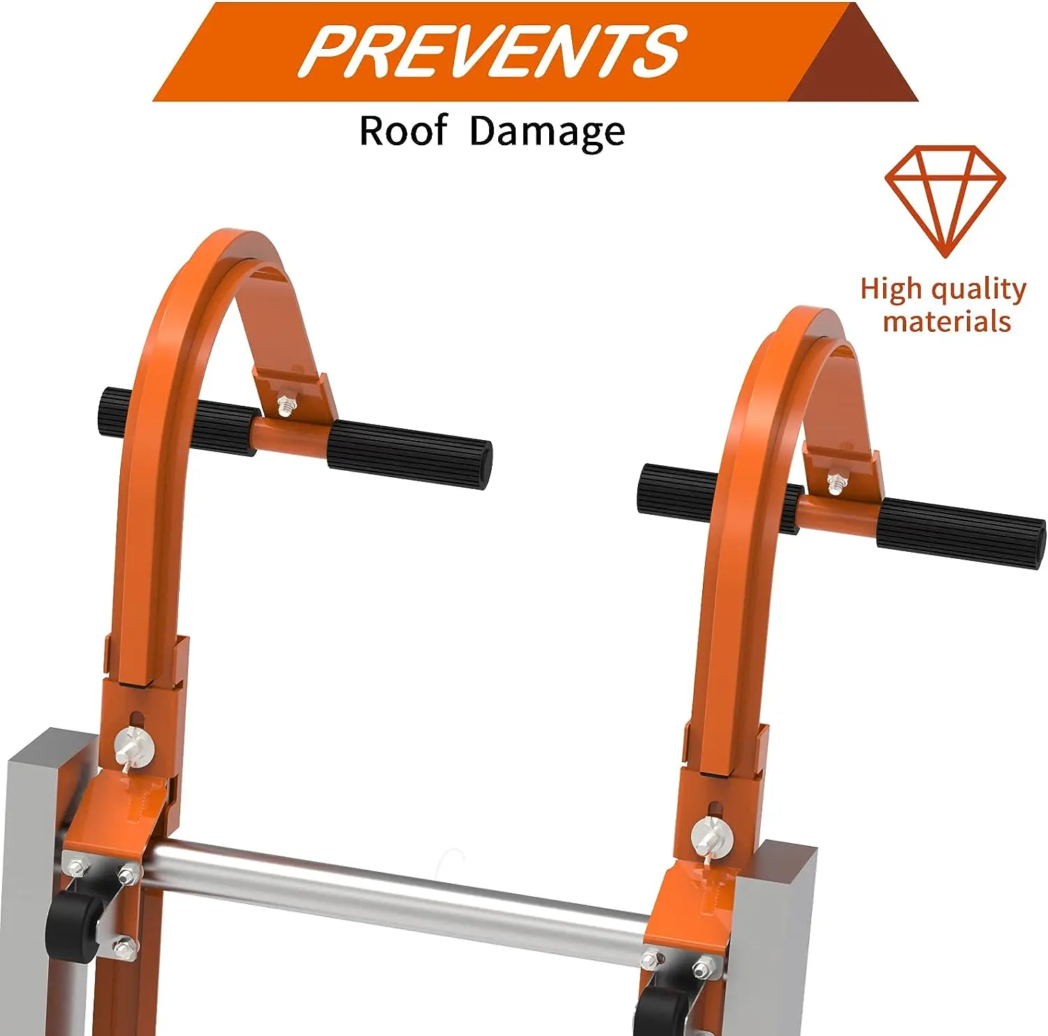 2 Pack Ladder Roof Hook with Wheel Heavy Duty Steel Ladder Stabilizer