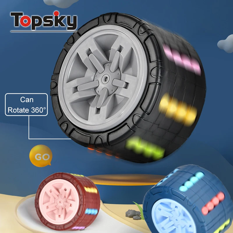 Funny Fingertip Spinning Rotating Bean Cube 3D Car Tires Bean Fingertip Toys Stress Relief Spin Bead Puzzles Spinner Slide Cube