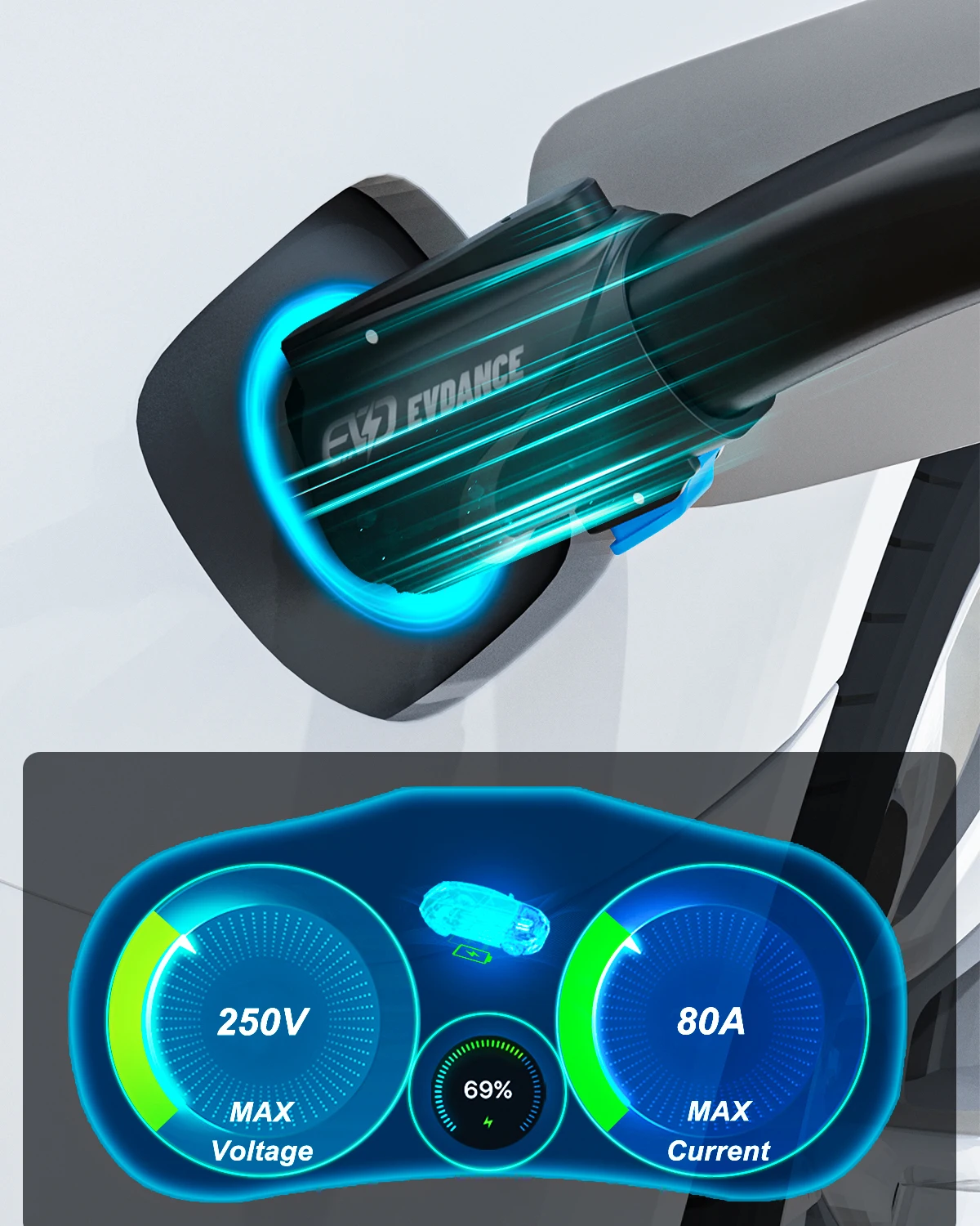 80 Amp Tesla to Sae J1772 Adapter TSL Fast Charging Connector Tesil Socket Switch Adaptateur A EV Charger Converter with plug