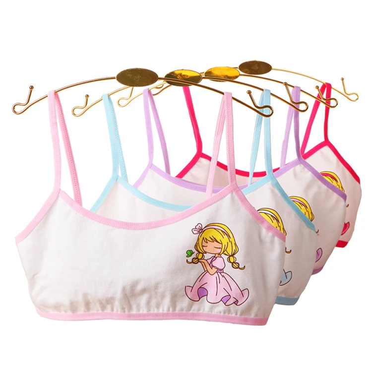 
Soft Cotton Printed Young Children Kids Sport Bra Teen Girls Training Bra 