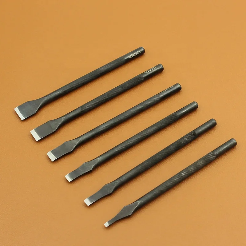 3/5/6/8/10/12mm Home Sewing Handmade Leather Hole Punching Lacing Stitching Punches Flat Head Punch Leather Craft Tool