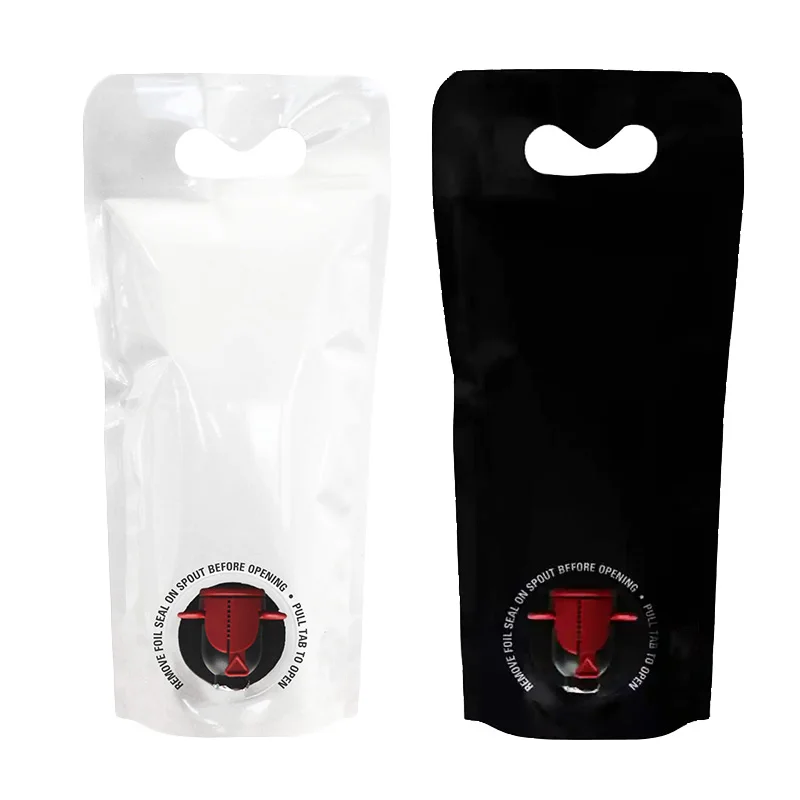 1L 80Microns PA/AL/PE Round Corner High Barrier Inventory Foil Lined Moisture Proof Wine Juice Pouch Packaging Bag With Spout