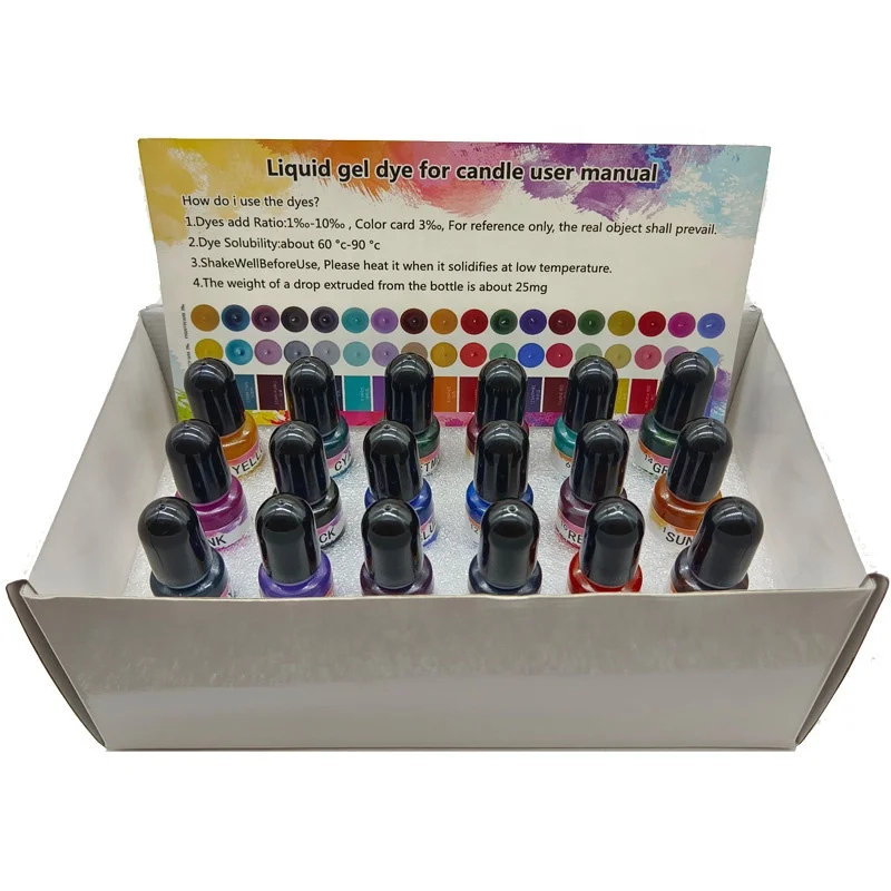Wholesale High Quality 10ml Bottles 18 Colors Candle Liquid Dye Candle dye