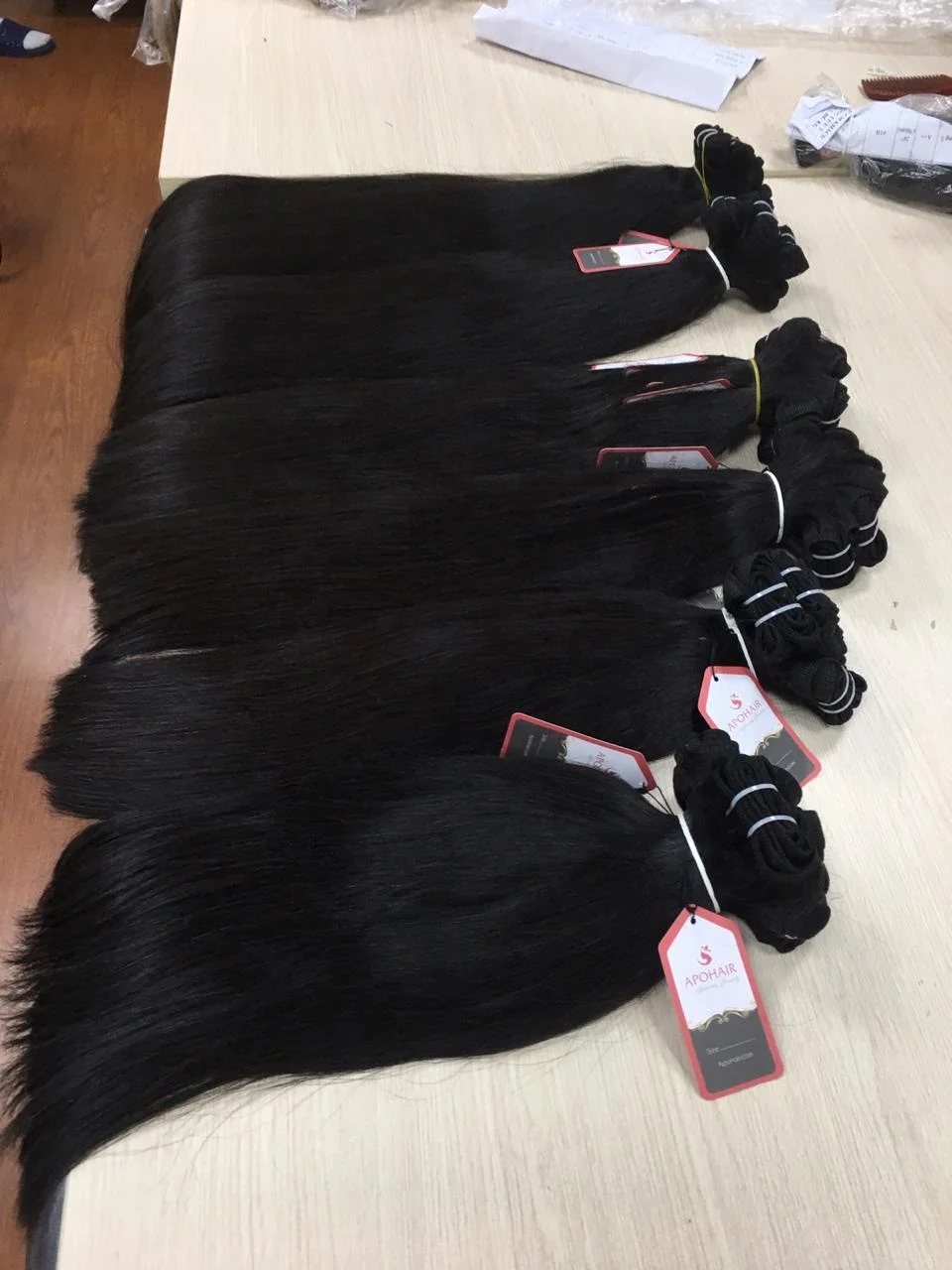 Необработанные прямые человеческие волосы с двойным рисунком