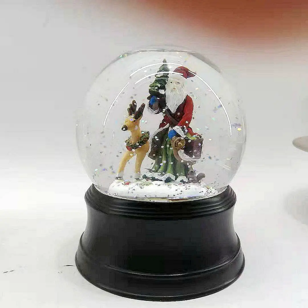 Christmas water globe lantern snow globe with blowing snow light and music box gift home decoration