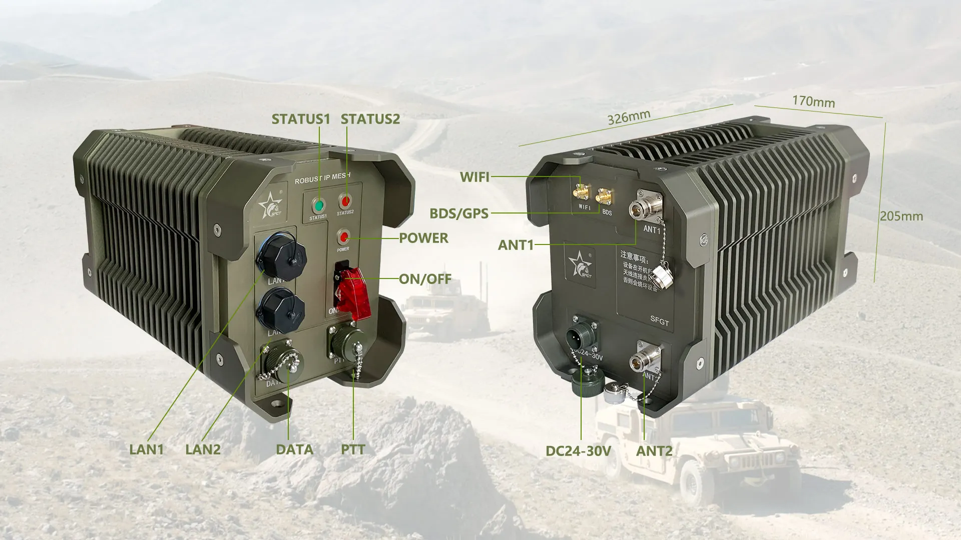 COFDM IP MESH data seamless communication Anti Explosion IP Mesh Radio Wireless Receiver and Transmitter for Unmanned Vehicle