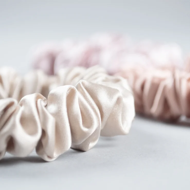 Wholesale Customized Natural 100% Pure Mulberry Silk Hair Scrunchies