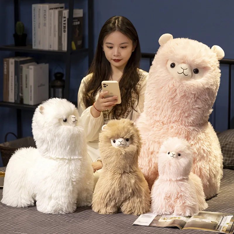 Alpaca Standing Handmade Plush Toy Doll Soft Cute Standing Alpaca Toy