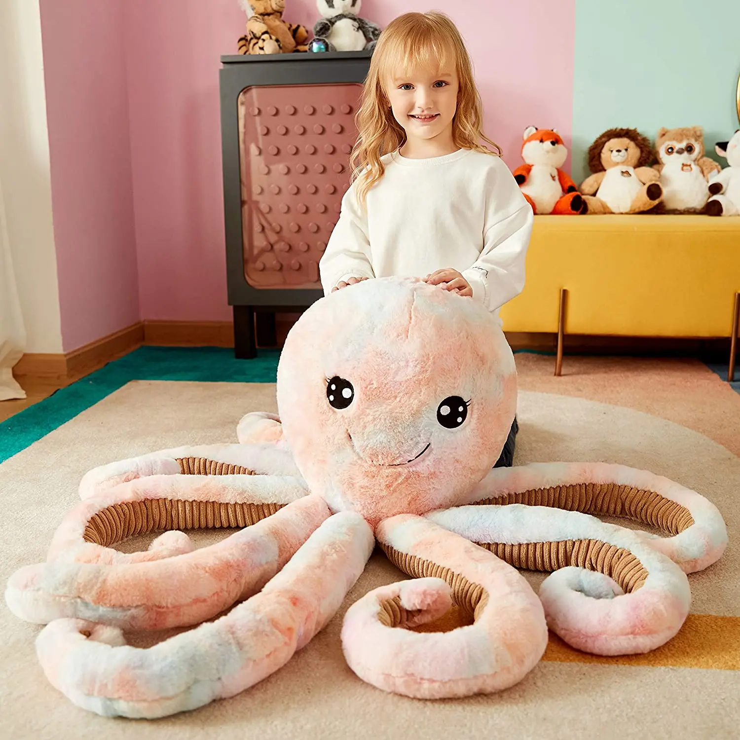 Custom Soft Toy Large Cute Huge Jumbo Kawaii Fluffy Plushy Big Size Octopus Fat Oversized Plushie Gifts for Kids