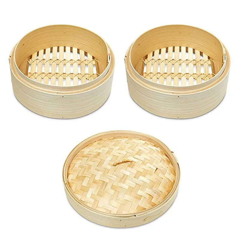 Премиум 2 уровня с антипригарным покрытием Бамбуковая решетка для варки на пару Подарочное азиатские отпариватель по Сен-Жермен хлебобулочных изделий цены прейскуранту