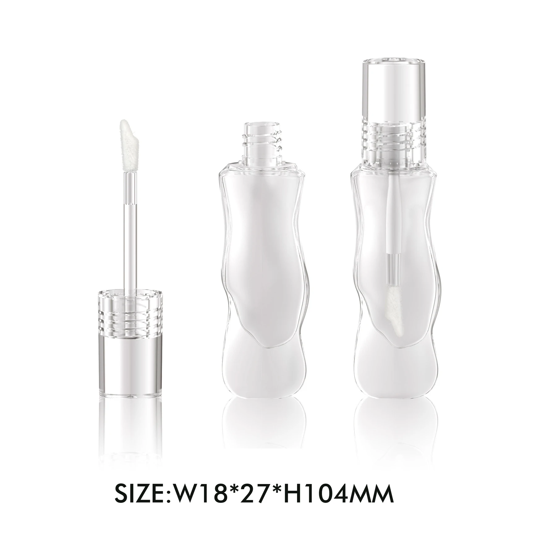 Spot lip tint bottle 4ml 5ml ice cubes cute transparent PETG material empty custom lipgloss tubes unique lip gloss tube