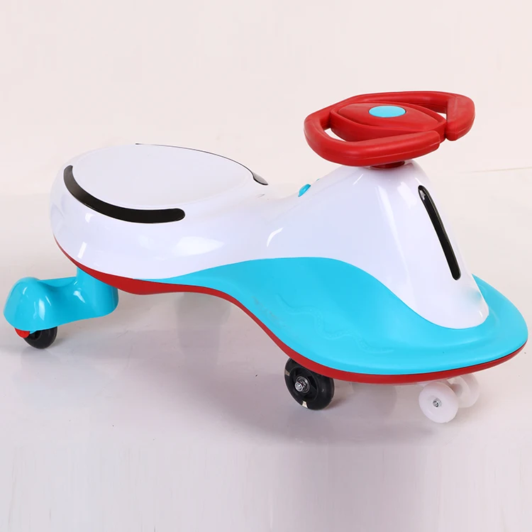 Approval Kids Twist Car / Ride on Toys Cheap Baby Swing Car Children Swing /PP Plastic Mute Silicon Wheels Blue Yellow Pink