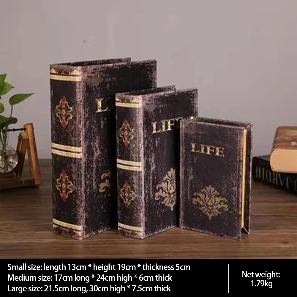 Decorative Books Fashion Box Decoration Faux Storage With Hidden for Bookshelf