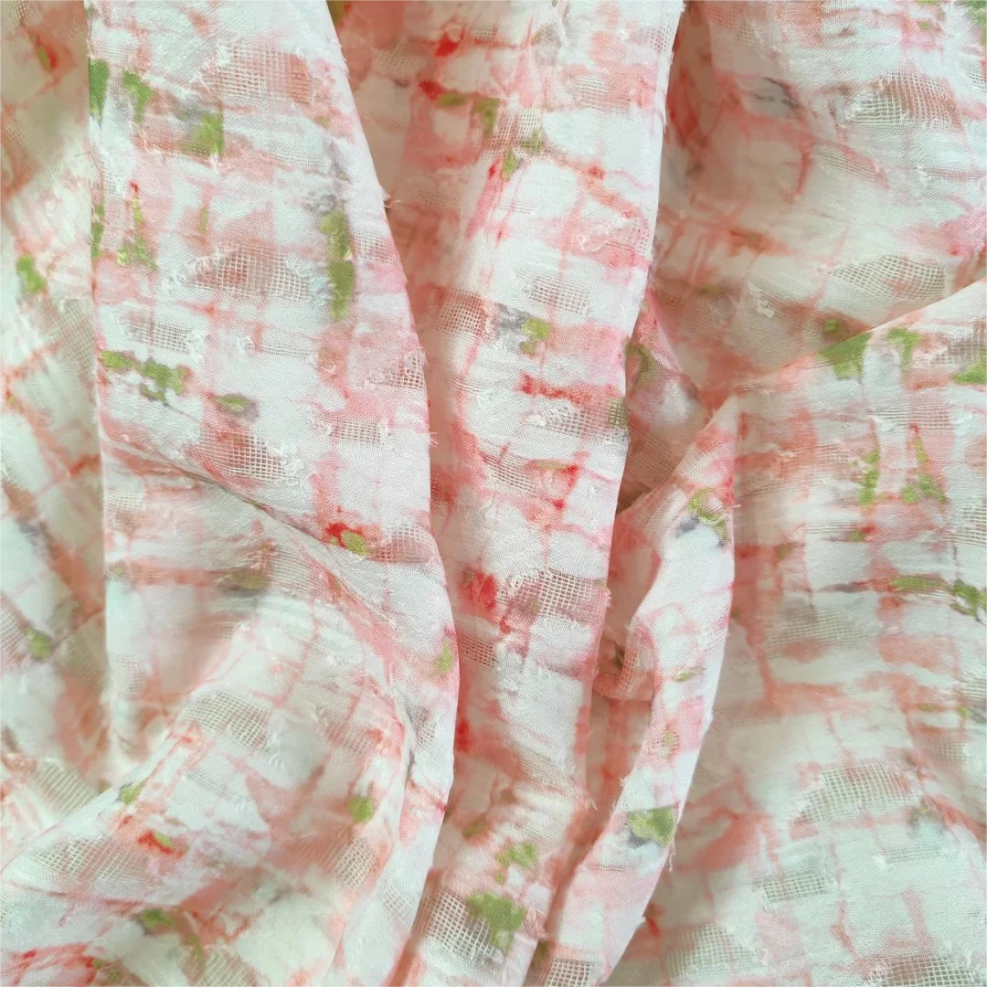 Abstract Oil Painting Style Cut Flower Fabric for Girls 100% Polyester Digital Printing for Dress Fabrics Ambience