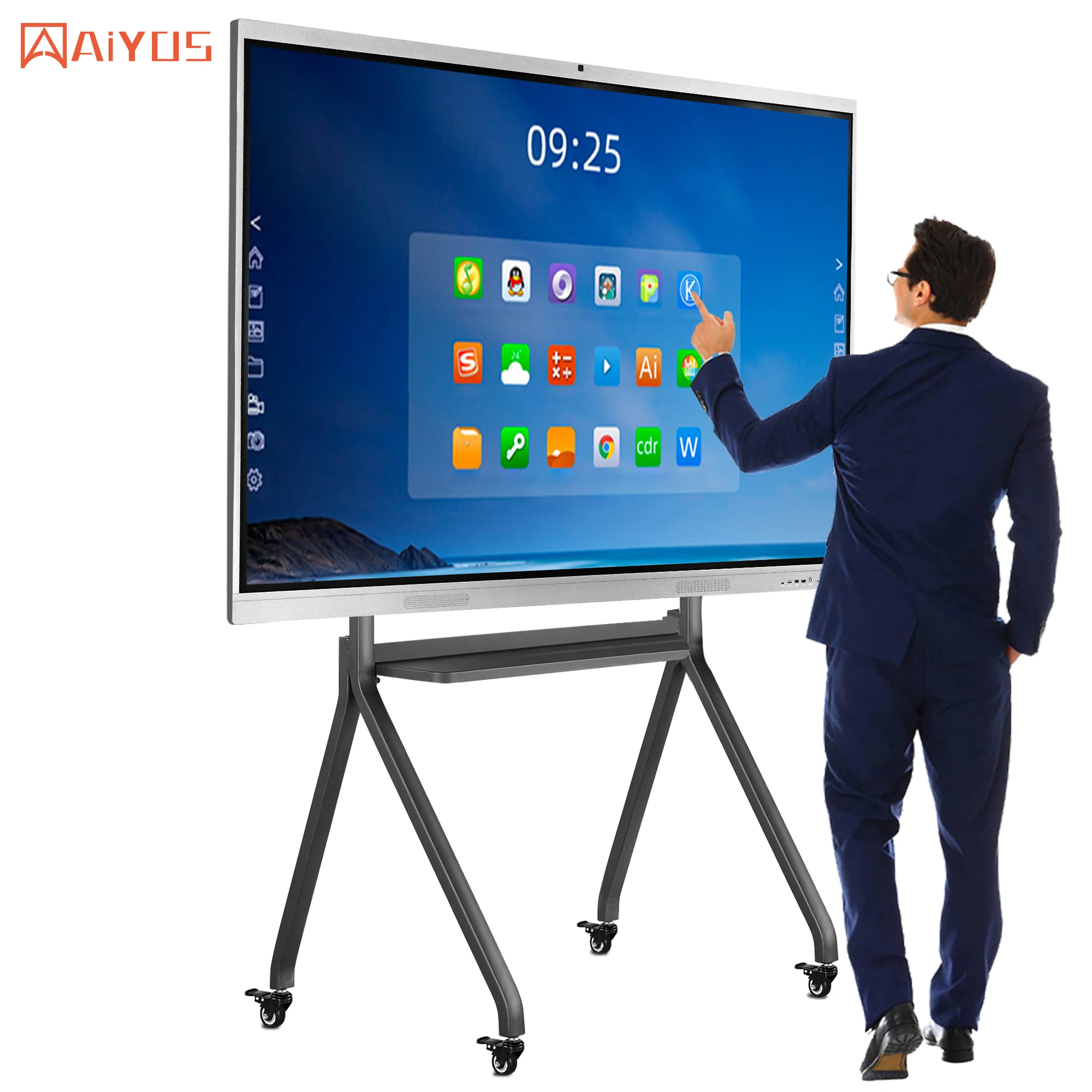 55/65/75/85/86/98/100/110 Inch Dual System 4K IPS Lcd Panel Multi Touch Screen Projector Interactive Boards for School Teaching