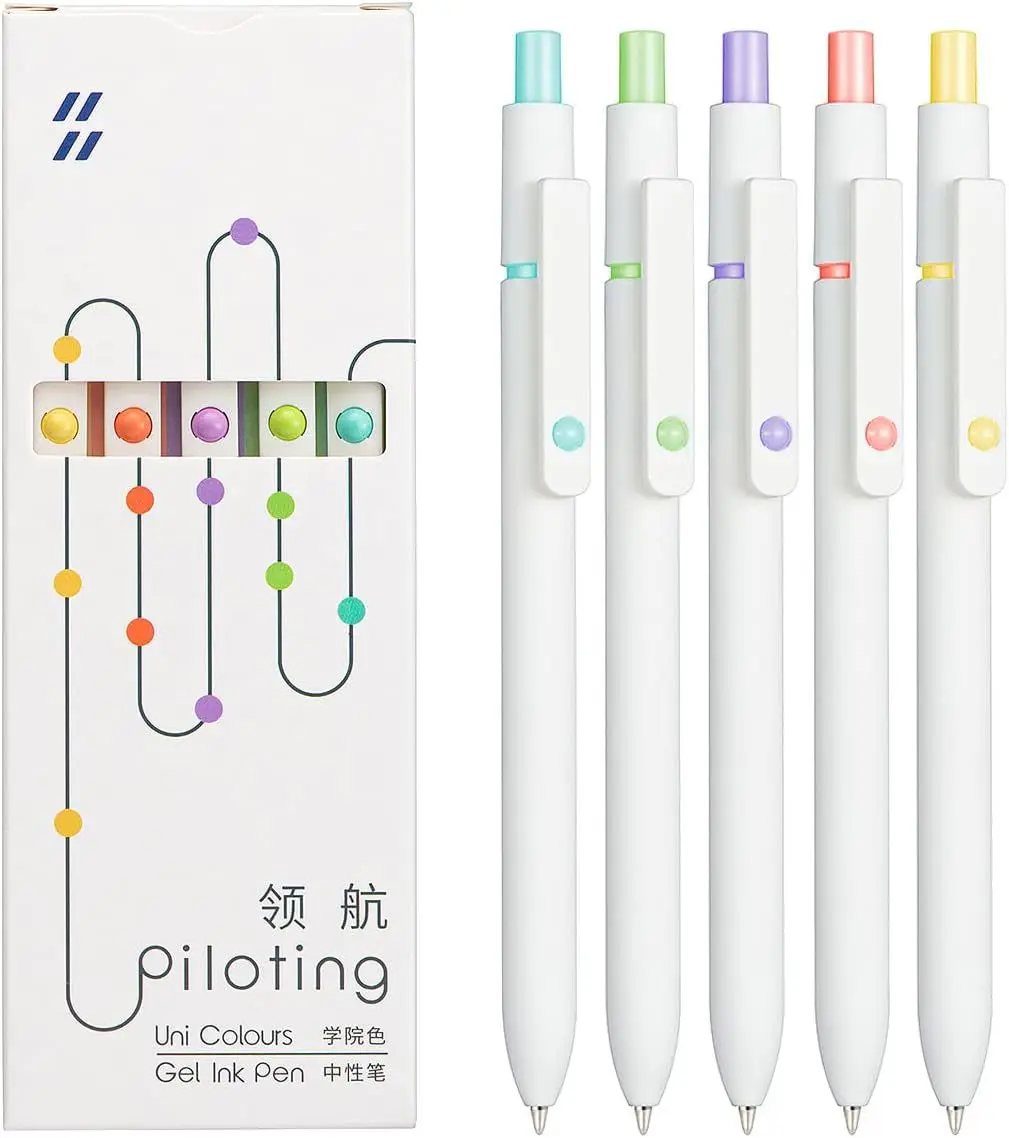 Hot Selling Zanshi Navigation Morandi Color Action Neutral Pen Quick Drying 5-Pack Office Ball Pen Set