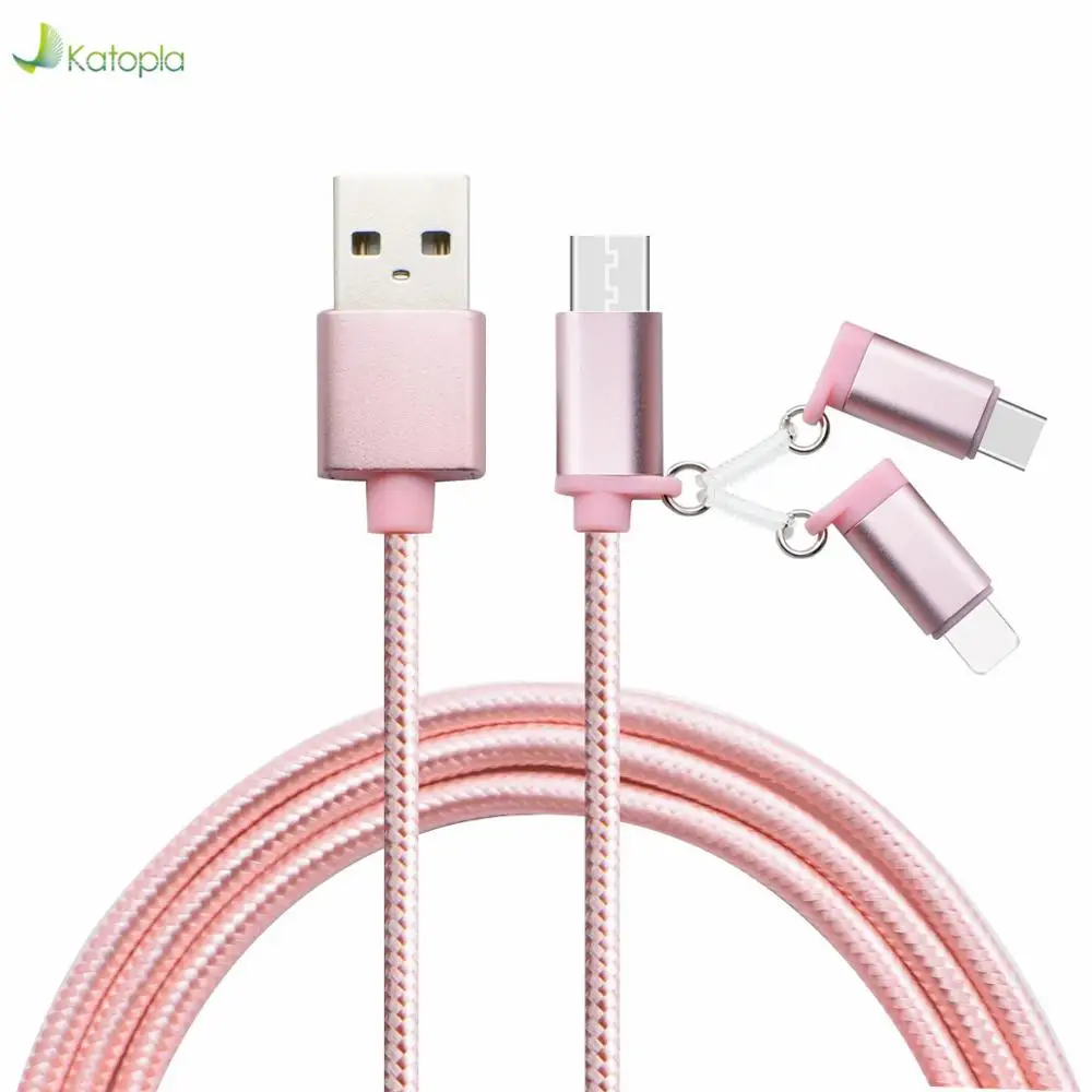 Многофункциональный нейлоновый кабель для передачи данных Android Iphone 6G/7G/8G/X 3 в