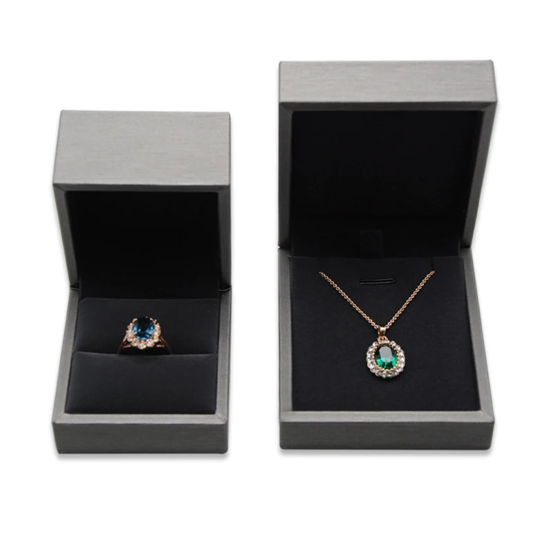 Wholesale Custom Logo Printed Leather Jewelry Gift Boxes Jewelry Necklace And Earring Gift Box Customize Jewelry Box