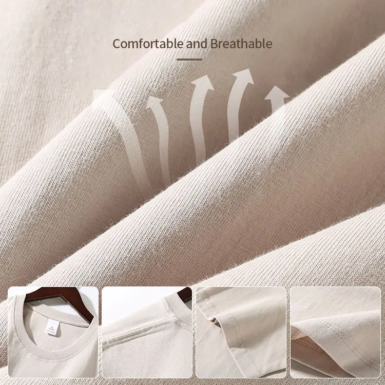 Odm 230 Gsm Heavy Weight T Shirt Custom Design Blank 100% Cotton Round Neck Tshirt mens tshirts tshirt for men