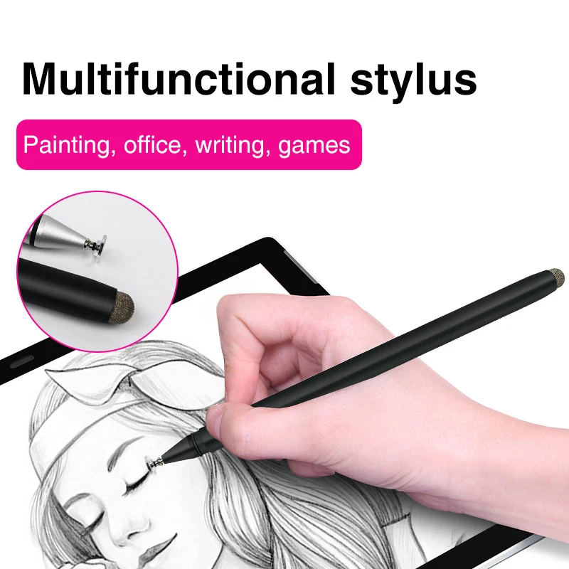 
New Design 2 in 1 Double Sides Precision Fine Disc Tip Pencil Metal Universal Touch Screens Tablet Stylus Pens 