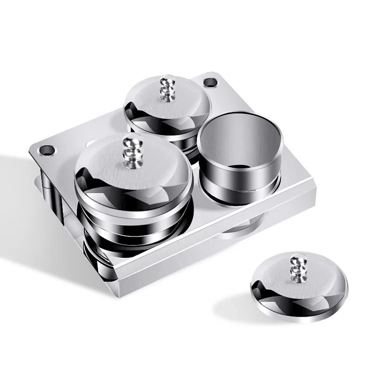 wholesale Stainless Steel Acrylic Nail Cups Crystal Dappen Dish With Crystal Lid Nails Powder Containers