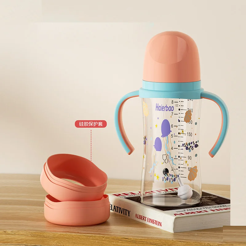 Factory baby products wide neck borosilicate glass baby bottle organic feeding bottle for newborn baby