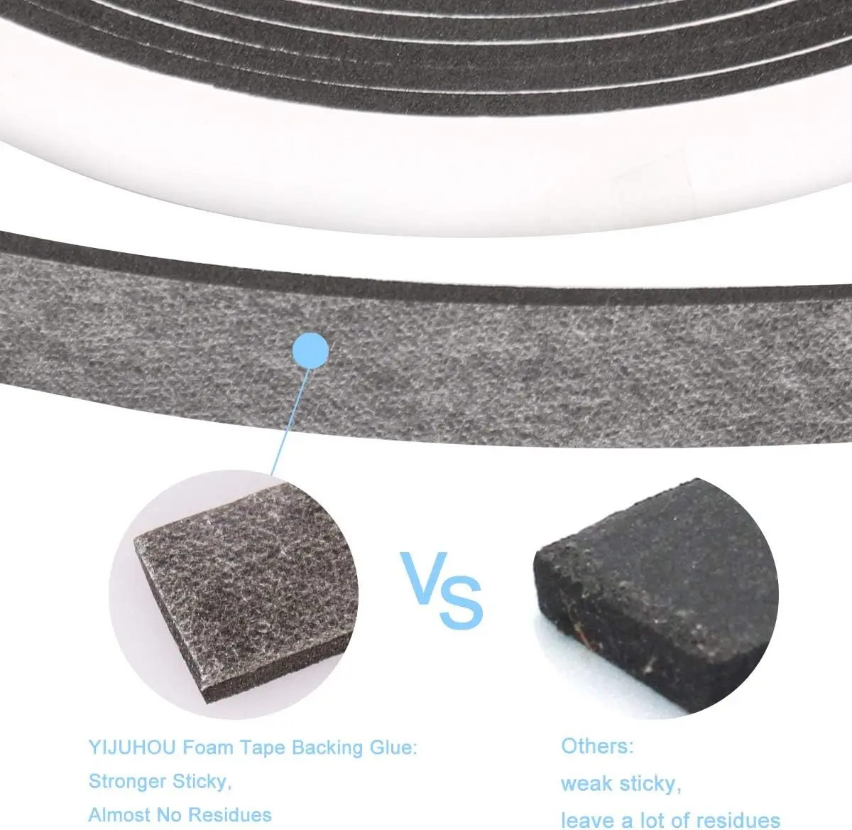 Expanding sealing tape Foam Strips with Adhesive Neoprene Weather Stripping High Density Closed Cell Foam Tape Seal for Doors